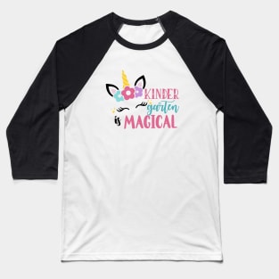 Kids Kinder Garten Magical Back To School Girls Kindergarten Unicorn Baseball T-Shirt